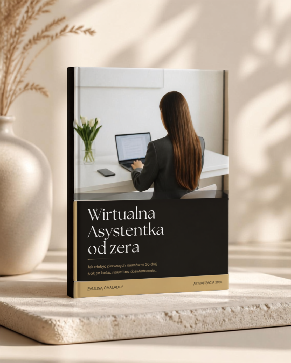 Okładka e-booka Wirtualna Asystentka od zera na kamiennym blacie